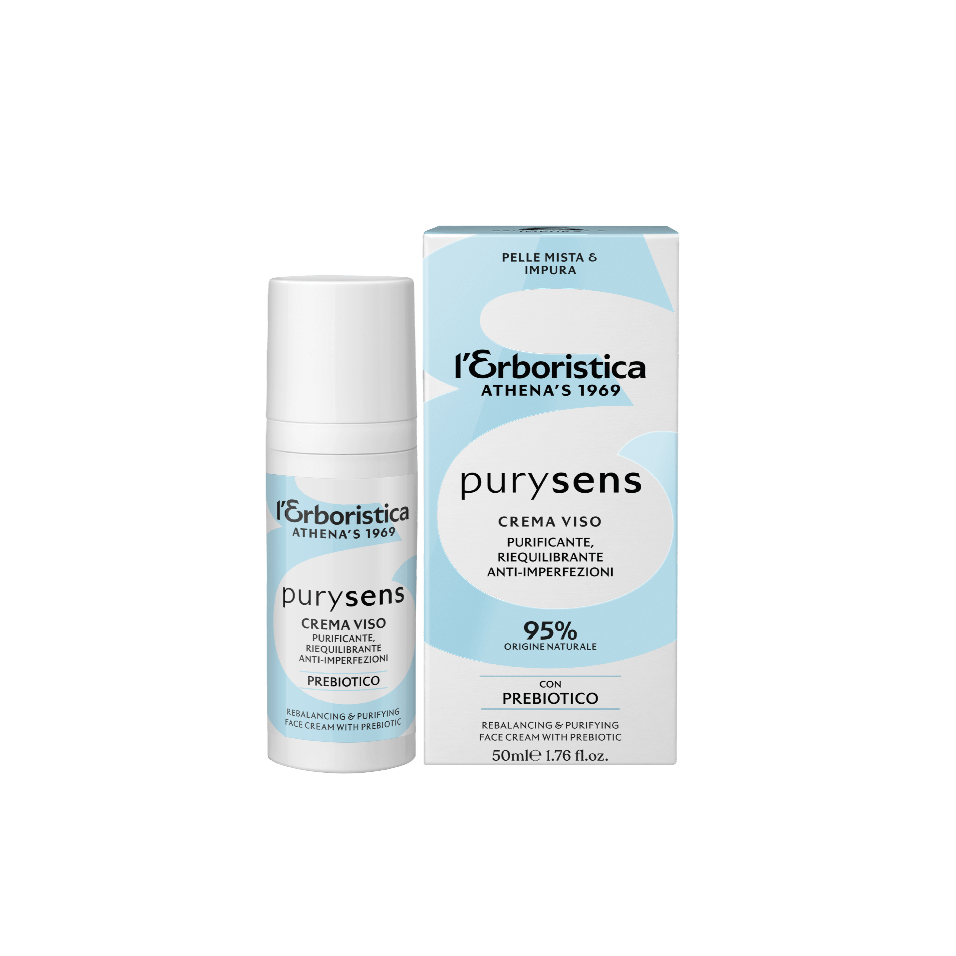 Purysens CREMA VISO PURIFICANTE Riequilibrante Anti-Imperfezioni 50 ml – L’Erboristica